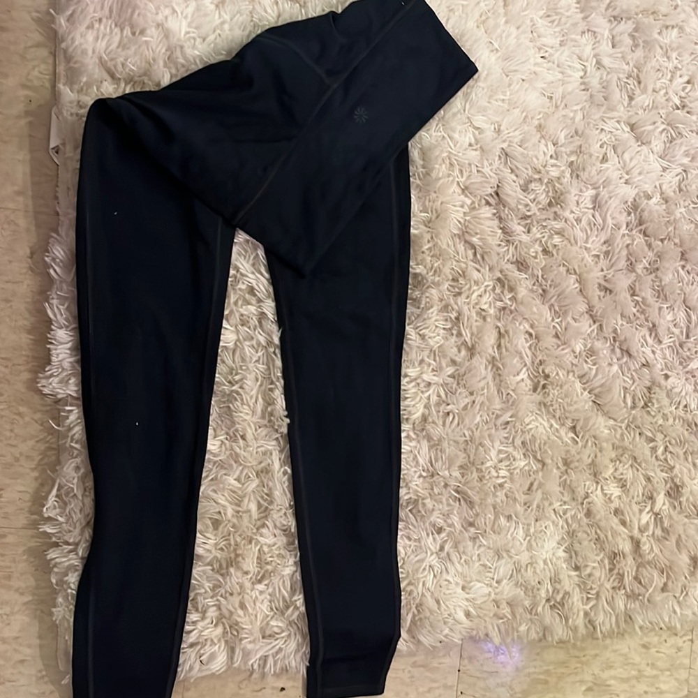 Athleta high rise green/black textured leggings